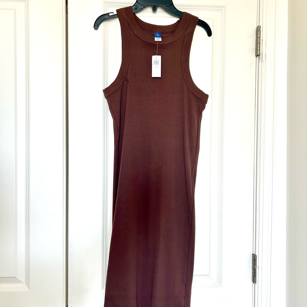Old Navy Chocolate Brown Rib Knit Mini Dress XS Tall